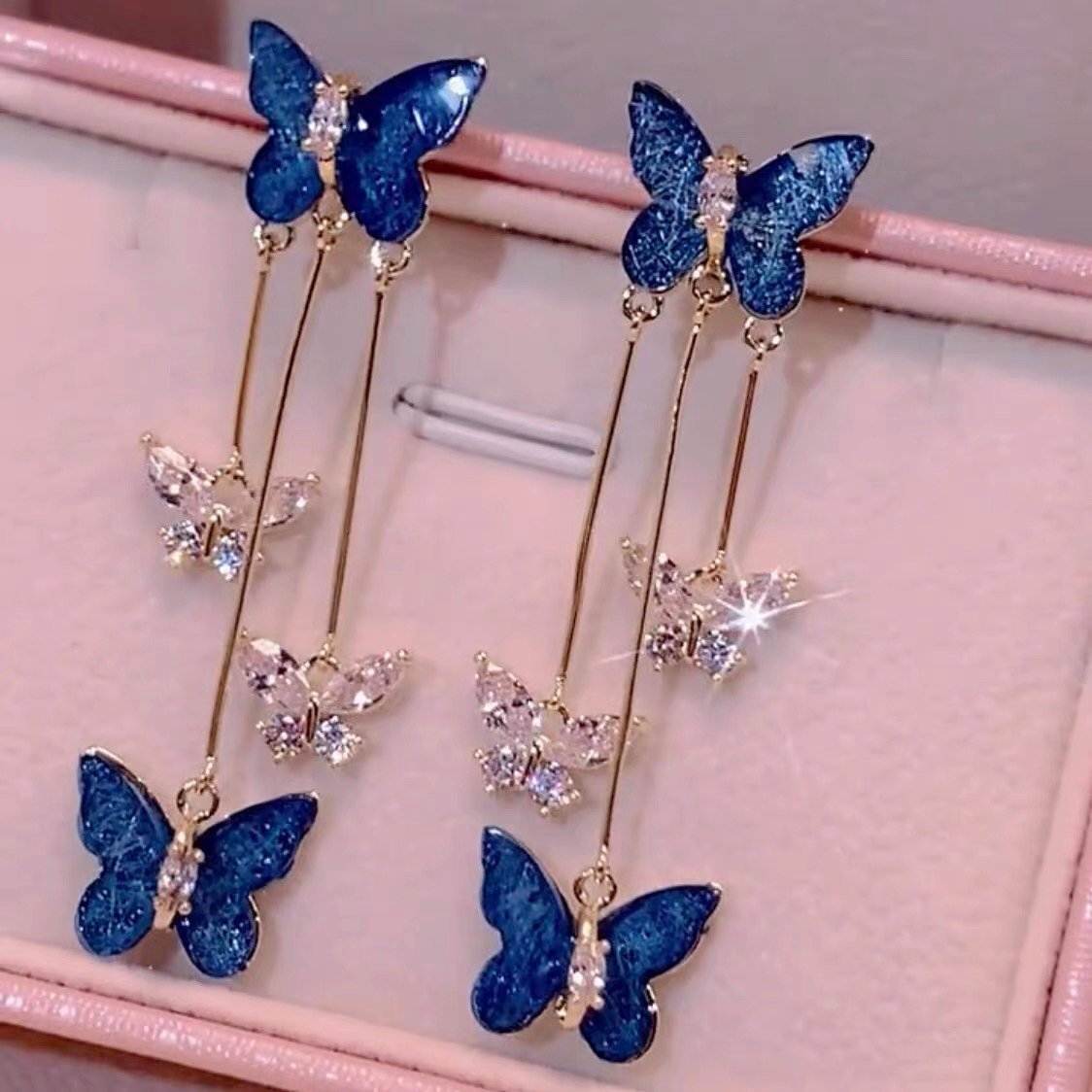 🔥Crystal Butterfly Tassel Earrings