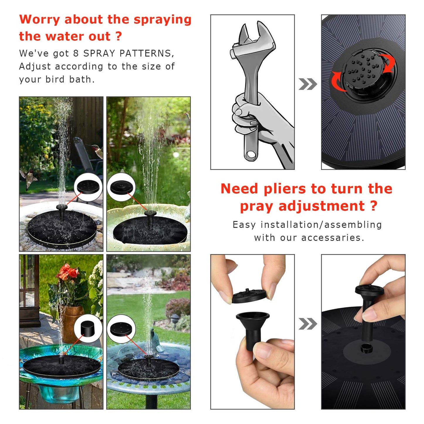 🎁Best Mother's Day Gift Of 2023🎁 - Solar outdoor fountain-The perfect garden decoration