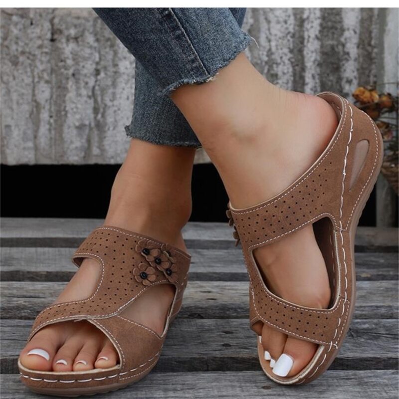 🔥Summer Sale 50% OFF🌈 Premium Slip-On Orthopedic Diabetic Wedge Sandals For Women