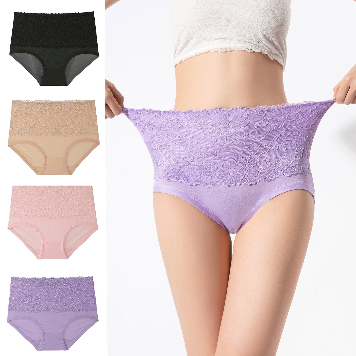 4pcs/set High Elastic Lace Panties