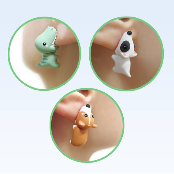 Cute animal bite earring