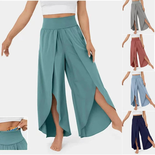 🔥High Waisted Split Wide Leg Quick Dry Casual Pants🎉