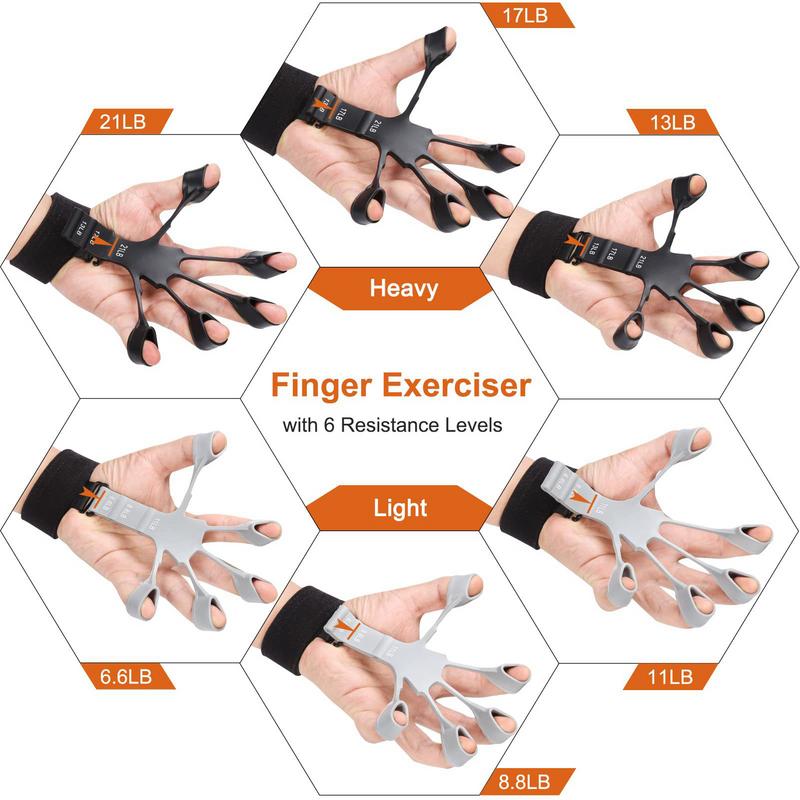 Finger Gripper Strength Trainer Silicone Hand Yoga Resistance Band Finger Flexion And Extension Training Device