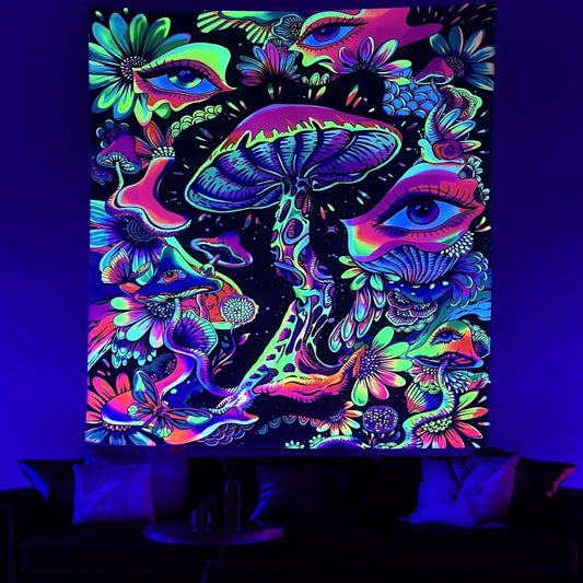 Fluorescent tapestry Luminous tapestry background cloth Home decoration wall hanging wall tapestry abstract