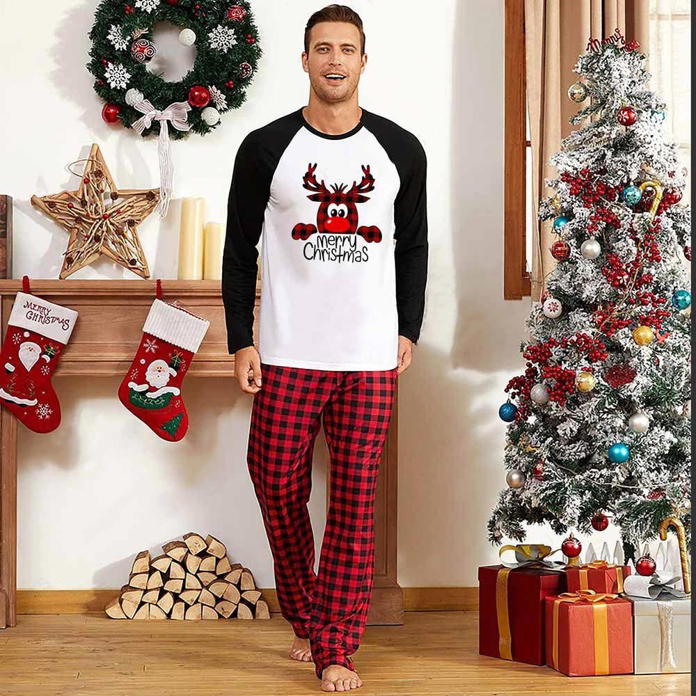 🎄 Early Christmas Pre-Sale - 50% Off -Reindeer Red Plaid Christmas Family Pajamas