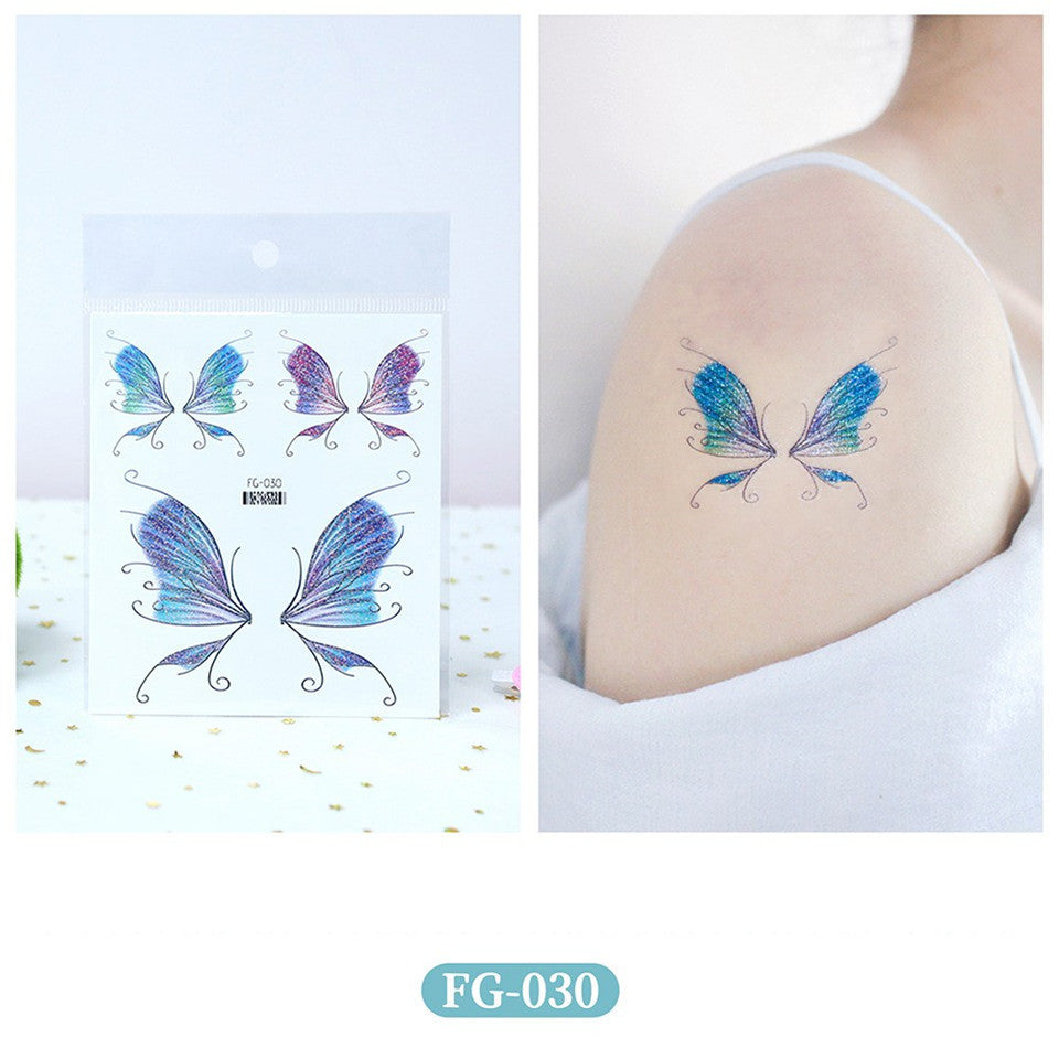 Glitter Mutated Butterfly Wings Tattoo Eye Sticker