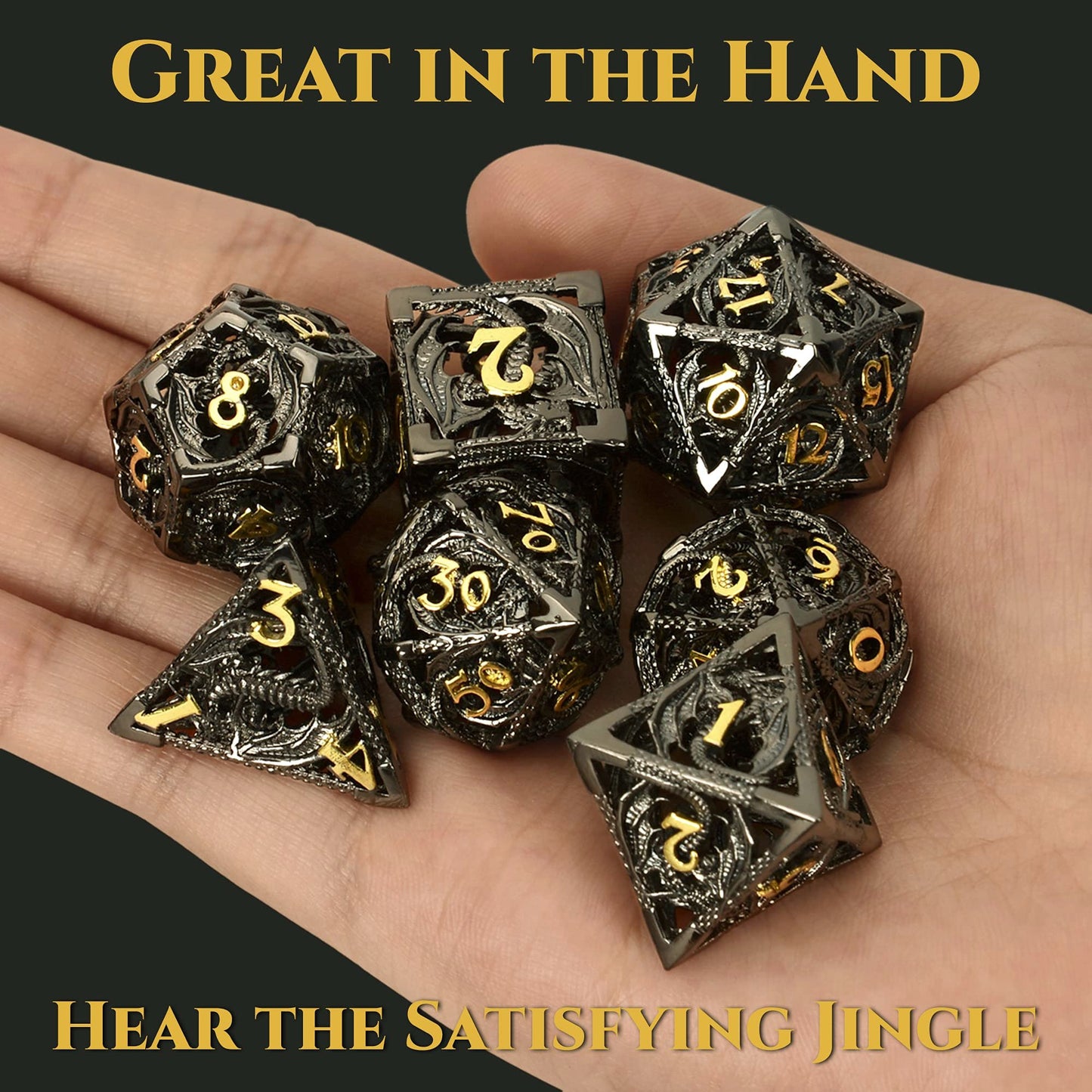 Hollow Metal Dragon Shaped Carving Dice Set🐲BUY 2 FREE SHIPPING