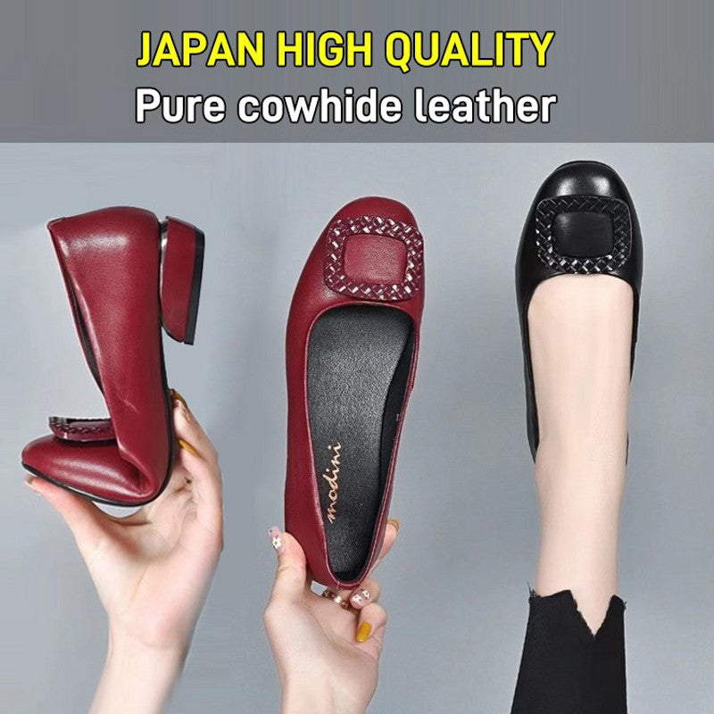 2023 soft surface comfortable thick heel round toe shoes