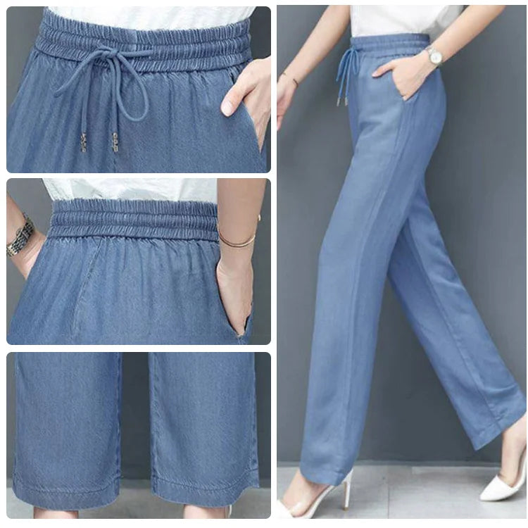 (🌞Summer Sale - 70% OFF💥) High Waist Loose Ice Silk Pants 🧊