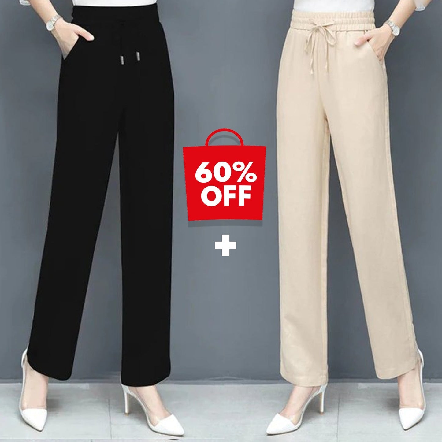 (🌞Summer Sale - 70% OFF💥) High Waist Loose Ice Silk Pants 🧊