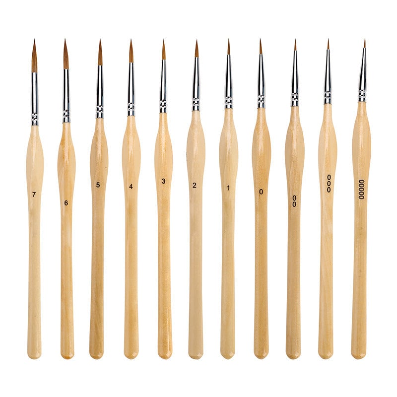 11 Pcs Miniature Detail Paint Brush Set