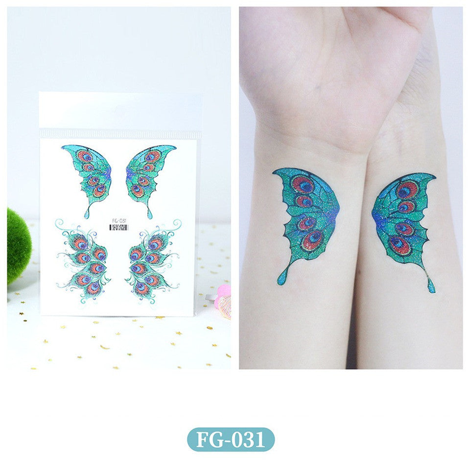 Glitter Mutated Butterfly Wings Tattoo Eye Sticker