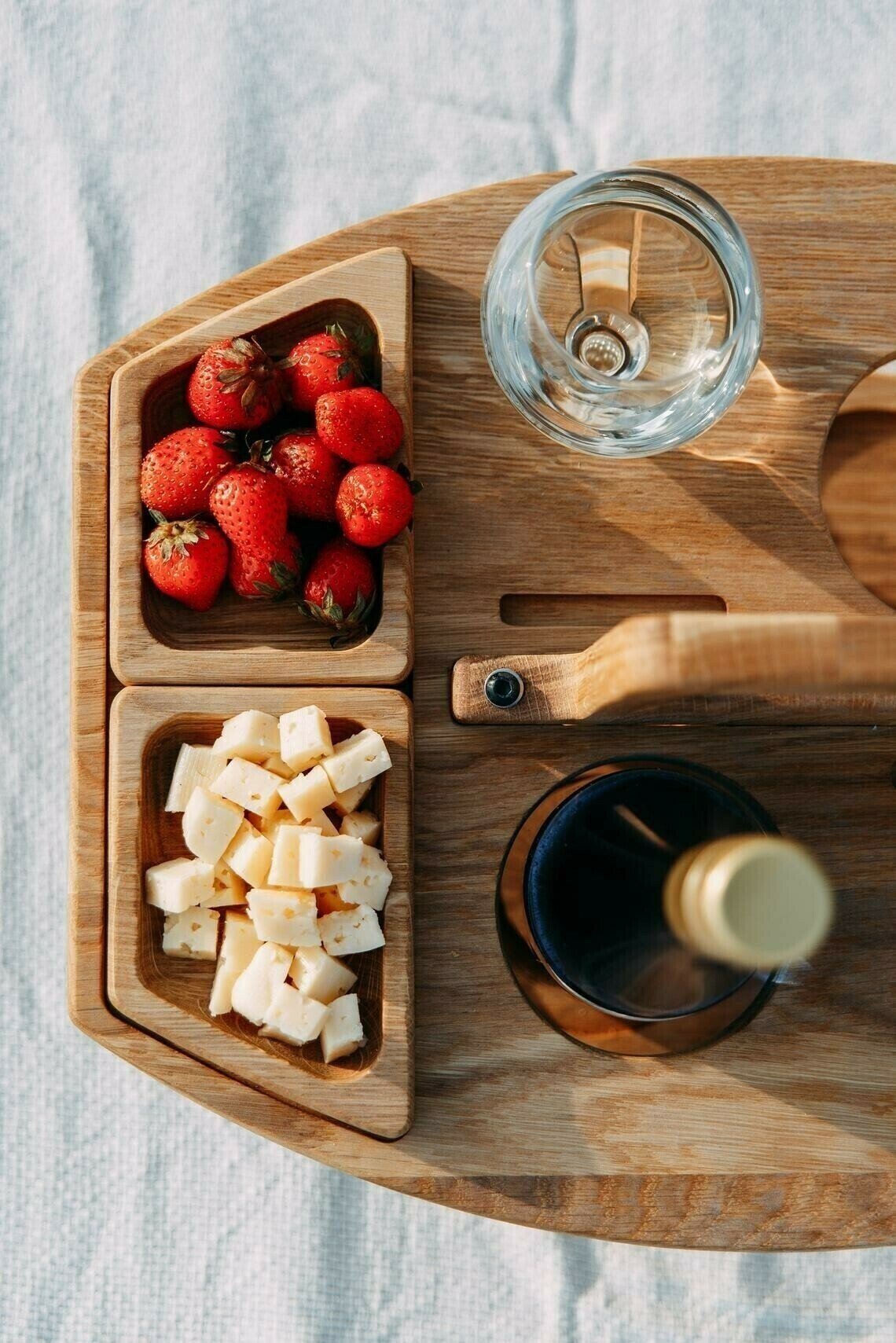 🍷Portable Wooden Outdoor Picnic Wine Table