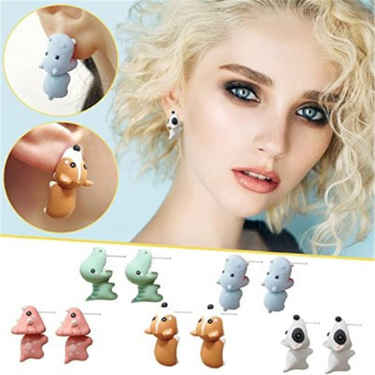 Cute animal bite earring