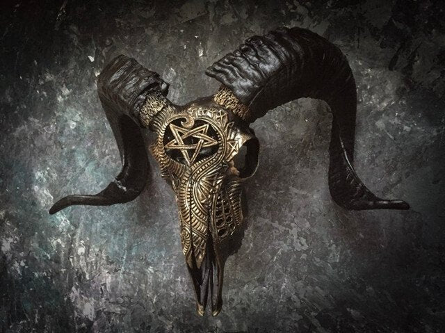 Carved Ram Skull