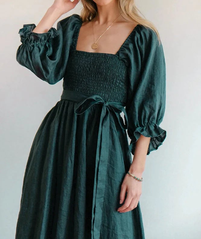 🌈Hot Sales🌈49% OFF-French Ruffled Lantern Sleeves Multi-wear Dress