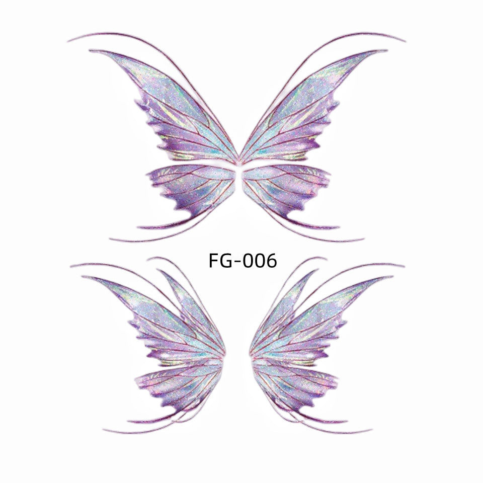 Glitter Mutated Butterfly Wings Tattoo Eye Sticker