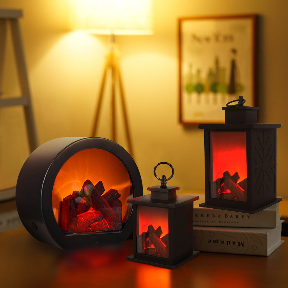 LED simulated fireplace creative home furnishings Candlestick simulated charcoal flame lamp