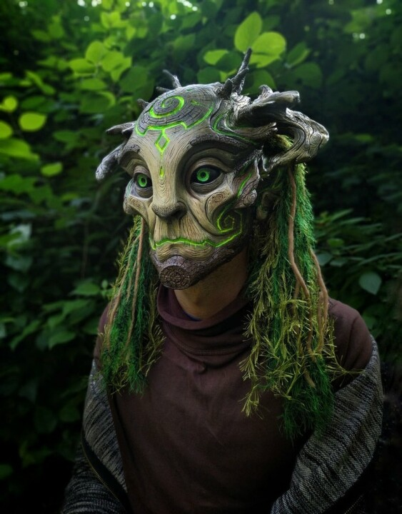 Green Man Forest Spirit Mask Costume Accessories Masks