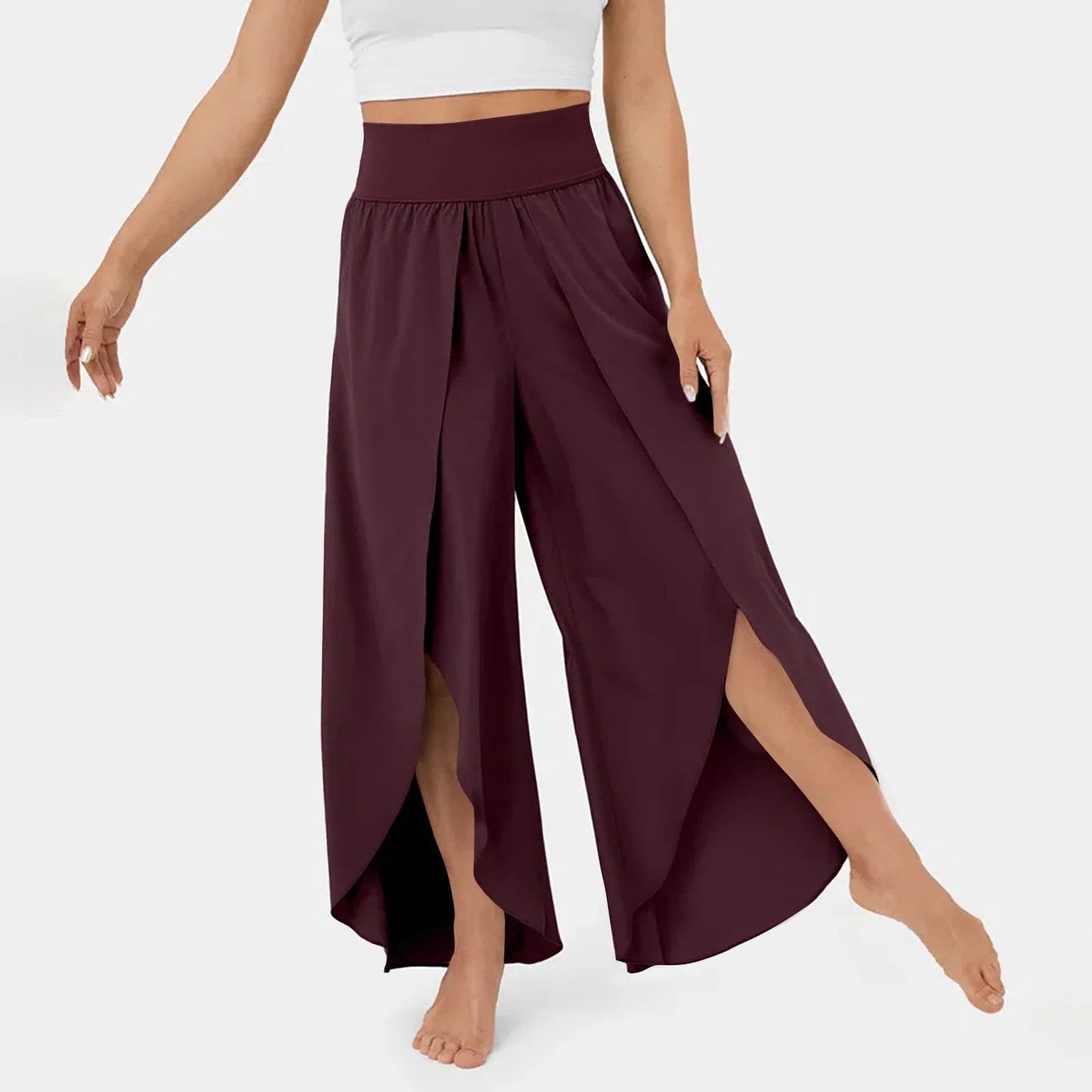 🔥High Waisted Split Wide Leg Quick Dry Casual Pants🎉