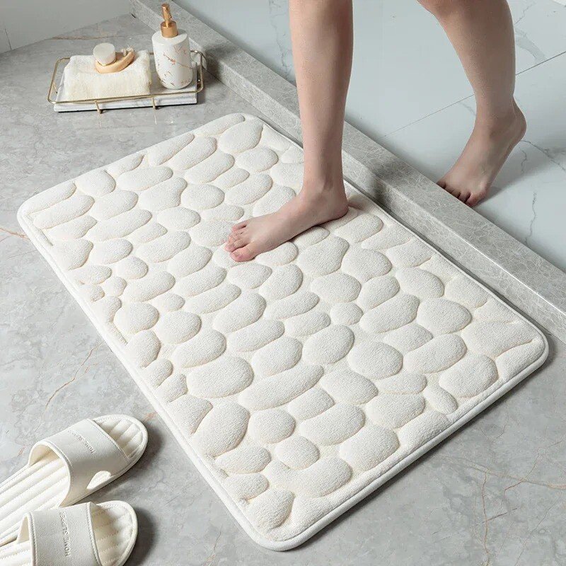 2023 New Arrival Cobblestone Embossed Bathroom Bath Mat