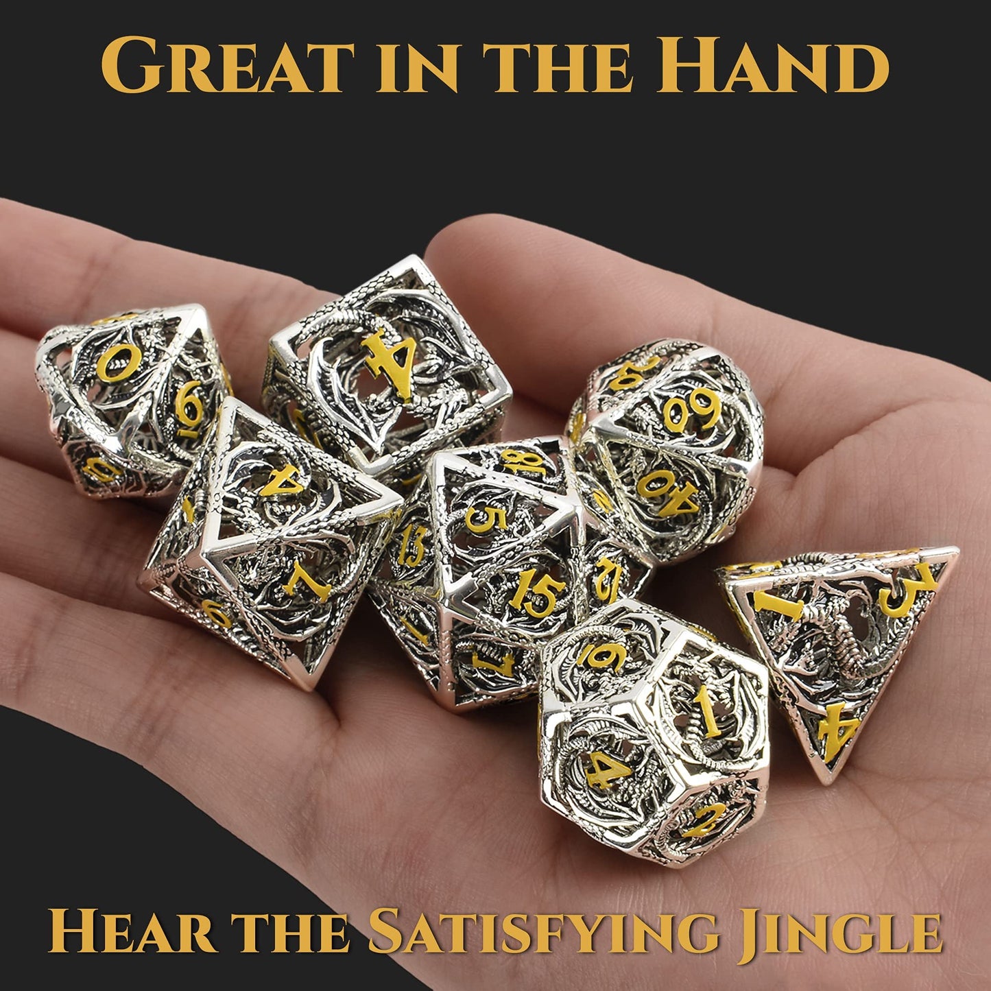 Hollow Metal Dragon Shaped Carving Dice Set🐲BUY 2 FREE SHIPPING