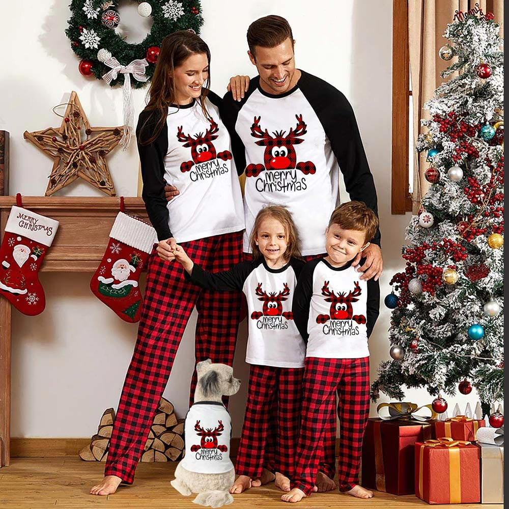 🎄 Early Christmas Pre-Sale - 50% Off -Reindeer Red Plaid Christmas Family Pajamas