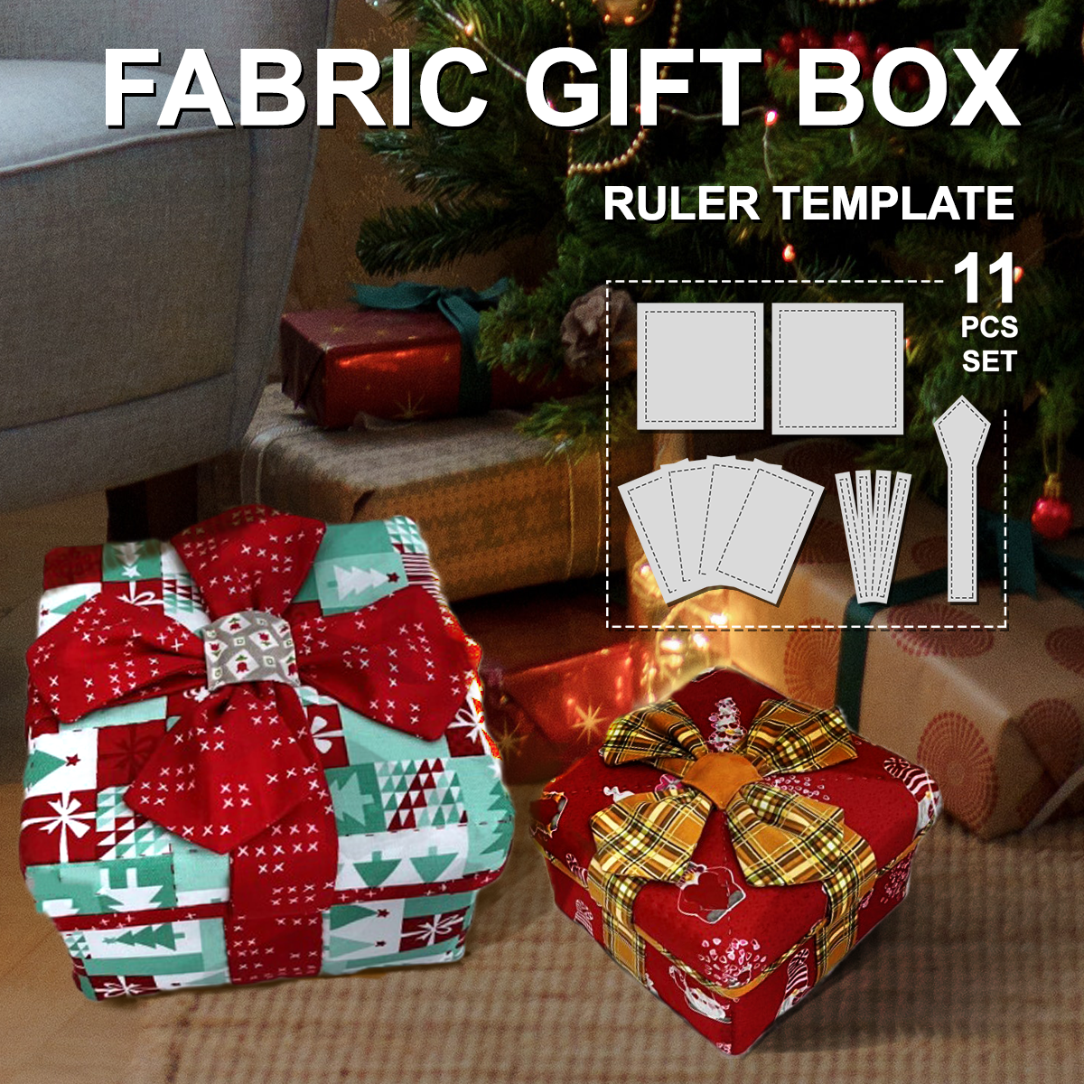 Fabric Gift Boxes Quilting Set  —With  Tutorial