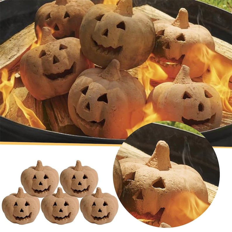 Stoneware Fire Pumpkins