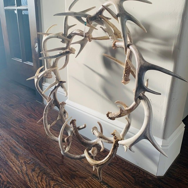 💖Rustic Farmhouse Antler Wreath