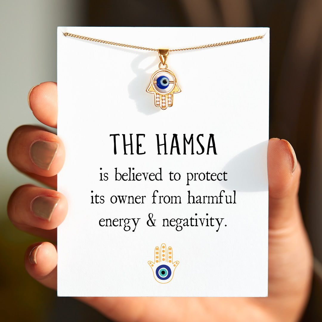 Protection Hamsa Evil Eye Necklace