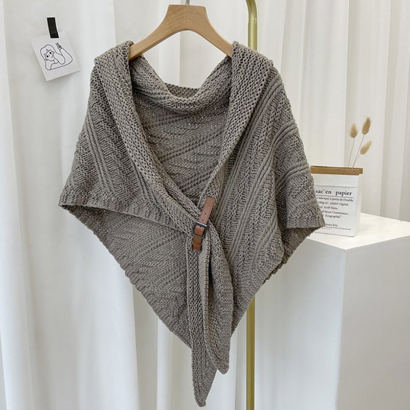 🔥Hot Sale 49% OFF-Knitted Triangle Shawl with Leather Buckle