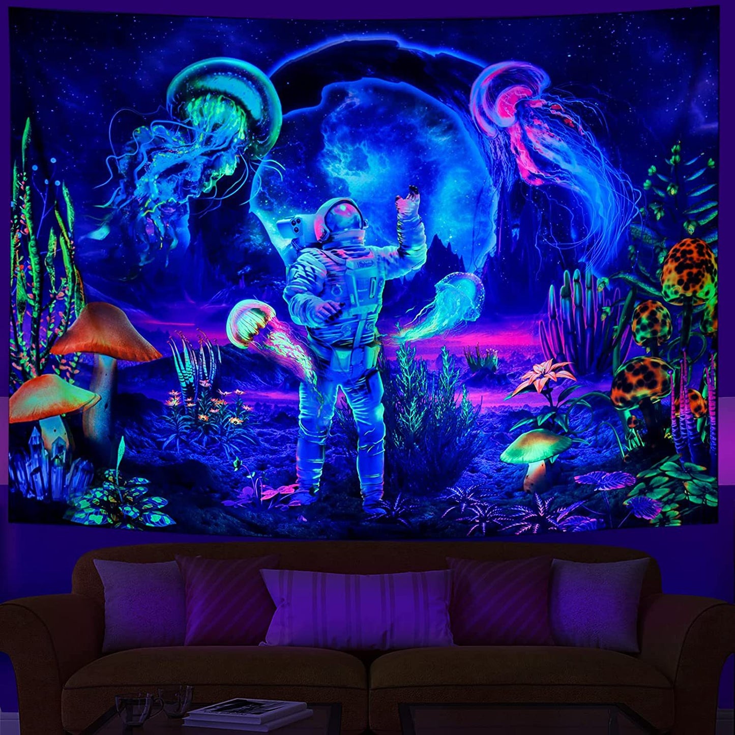 Fluorescent tapestry Luminous tapestry background cloth Home decoration wall hanging wall tapestry abstract