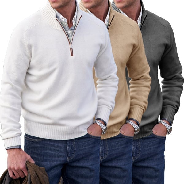 ✨Today's Deal - Men's Cashmere Zipper Basic Sweater (Buy 2 Free Shipping)😍