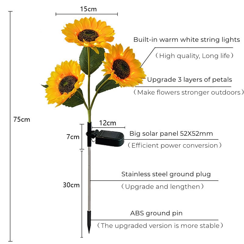 🌻 Waterproof Solar Sunflower Light