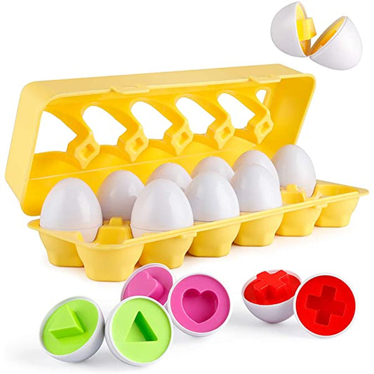 Montessori Education-Color & Shapes Matching Egg Toy