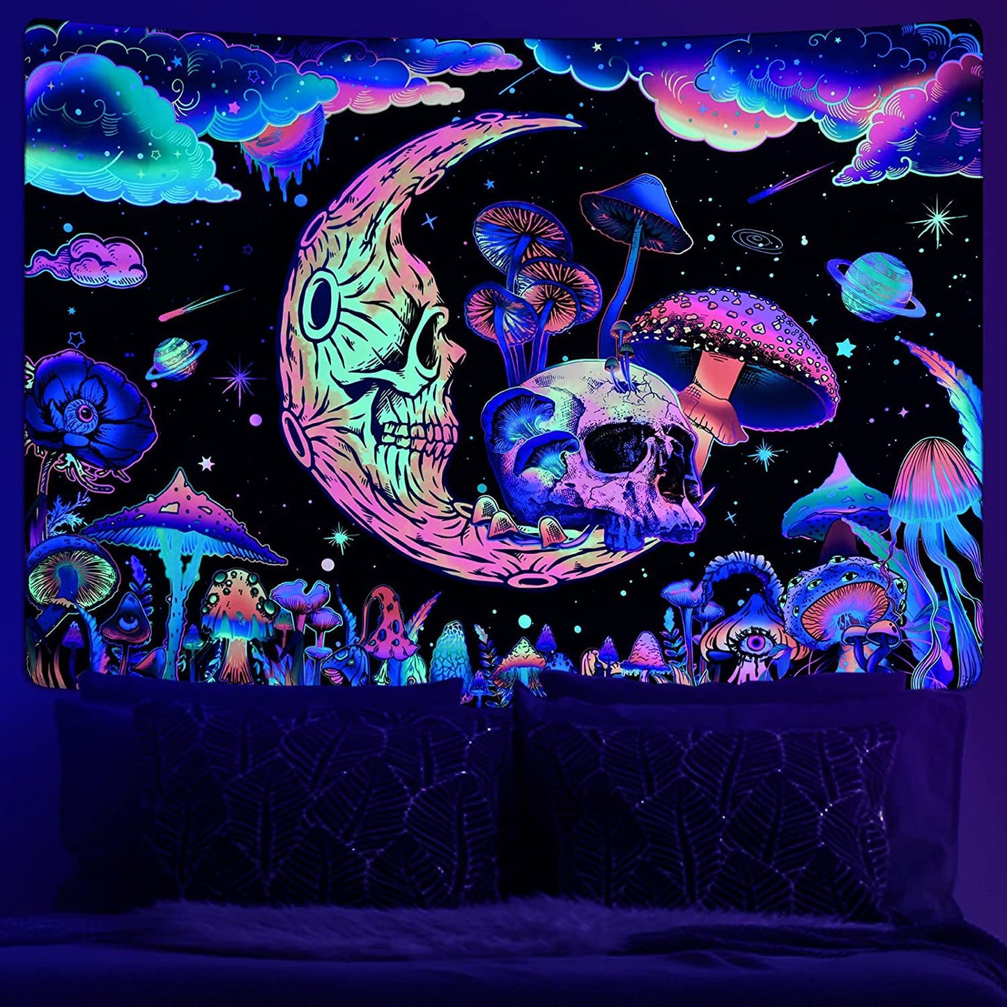 Fluorescent tapestry Luminous tapestry background cloth Home decoration wall hanging wall tapestry abstract