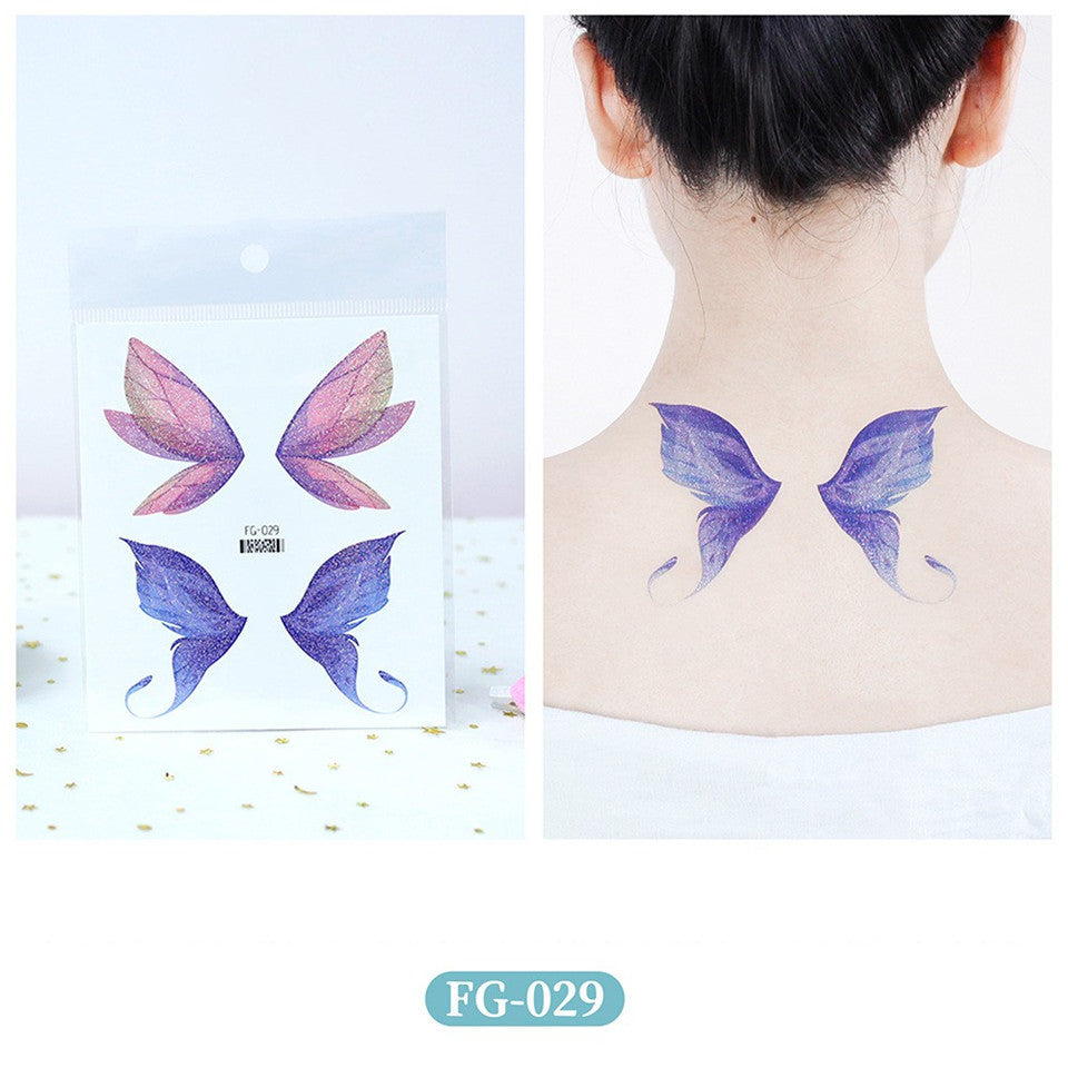 Glitter Mutated Butterfly Wings Tattoo Eye Sticker