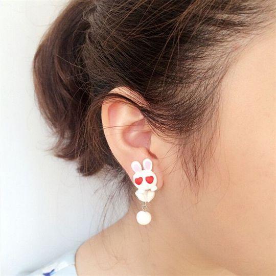 Cute animal bite earring