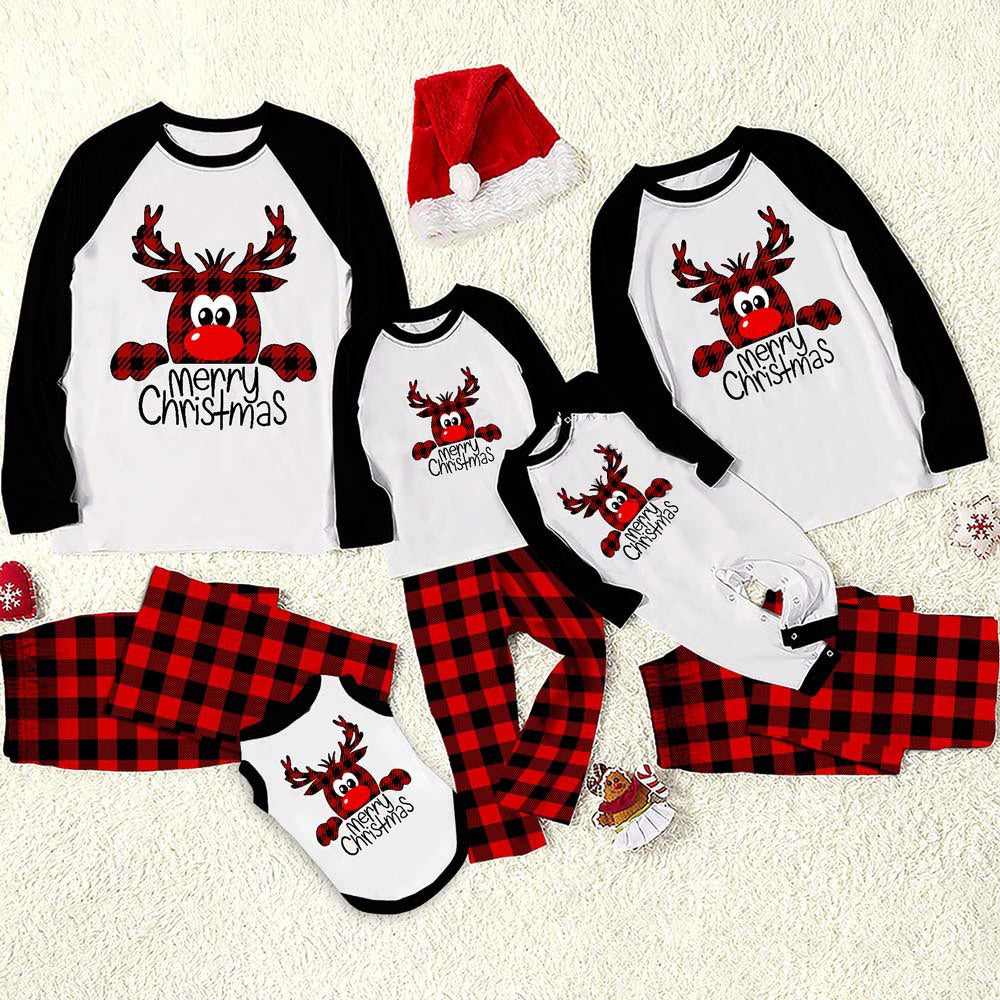 🎄 Early Christmas Pre-Sale - 50% Off -Reindeer Red Plaid Christmas Family Pajamas