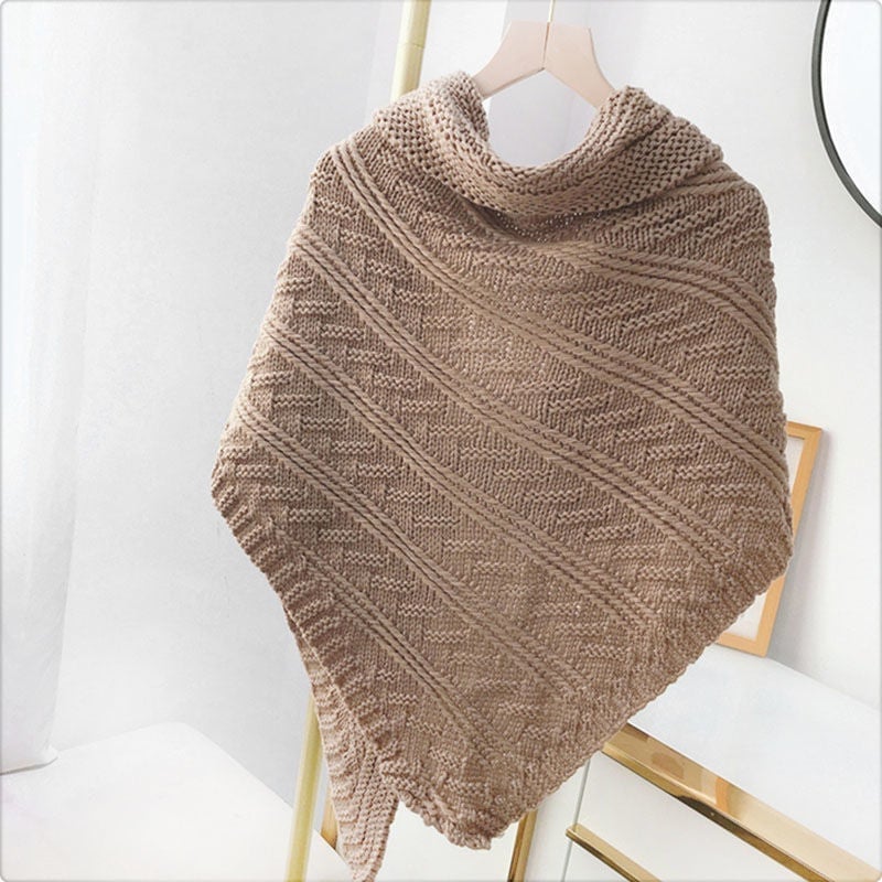 🔥Hot Sale 49% OFF-Knitted Triangle Shawl with Leather Buckle