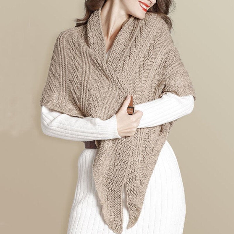 🔥Hot Sale 49% OFF-Knitted Triangle Shawl with Leather Buckle