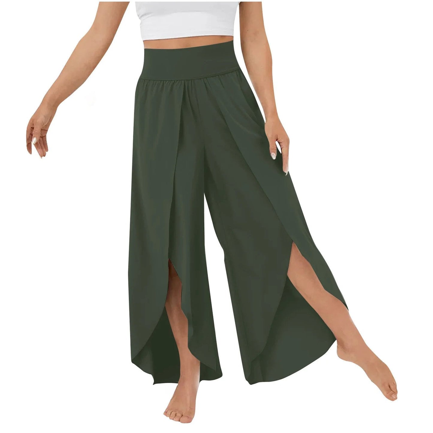 🔥High Waisted Split Wide Leg Quick Dry Casual Pants🎉