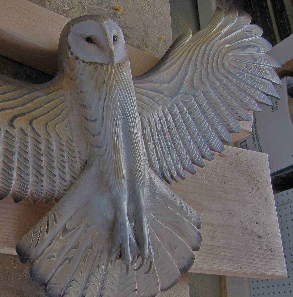 Last Day 49% OFF-Barn Owl Wall Art - Hand Carved Art