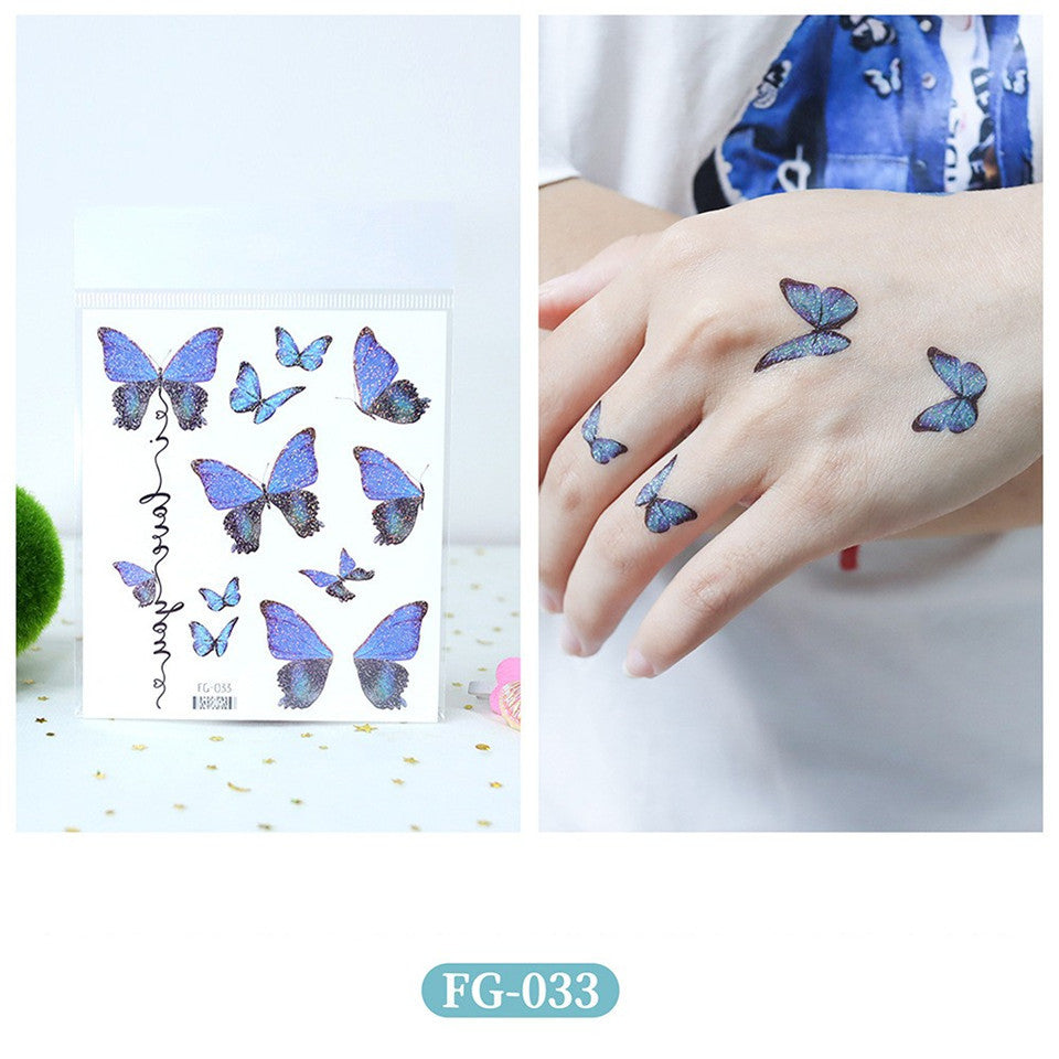 Glitter Mutated Butterfly Wings Tattoo Eye Sticker