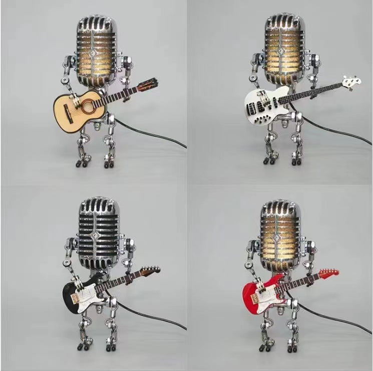 Vintage Metal Microphone Robot Desk Lamp🎸