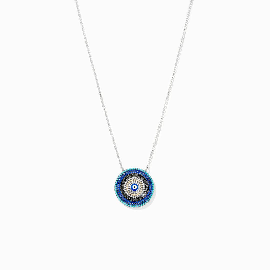 Round Disc Evil Eye Necklace