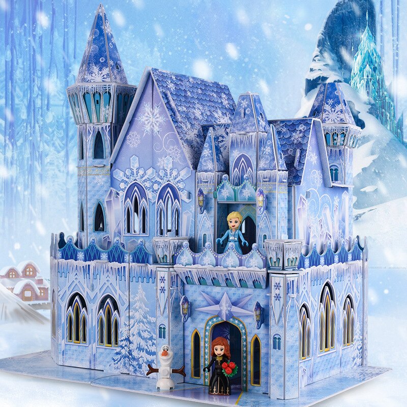 3D Early Education Three-dimensional Jigsaw Puzzle Jigsaw Puzzle Ice and Snow Castle Children's Educational Toys Children's Gift