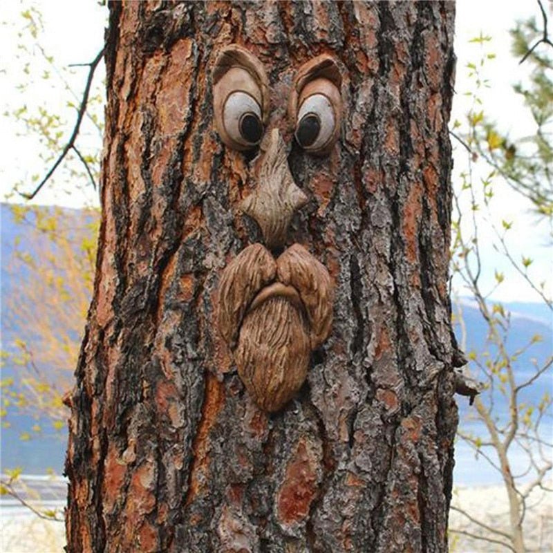 Old Man Tree Face Garden Sculpture