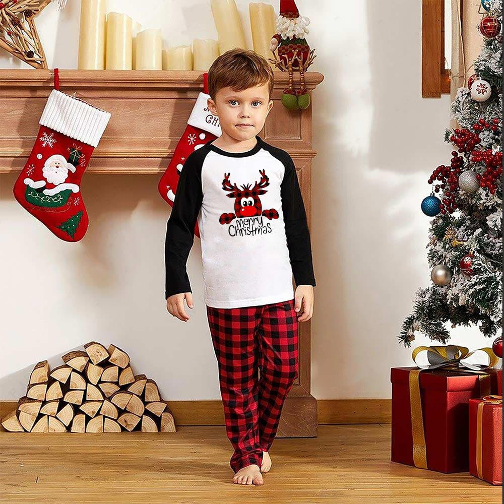 🎄 Early Christmas Pre-Sale - 50% Off -Reindeer Red Plaid Christmas Family Pajamas